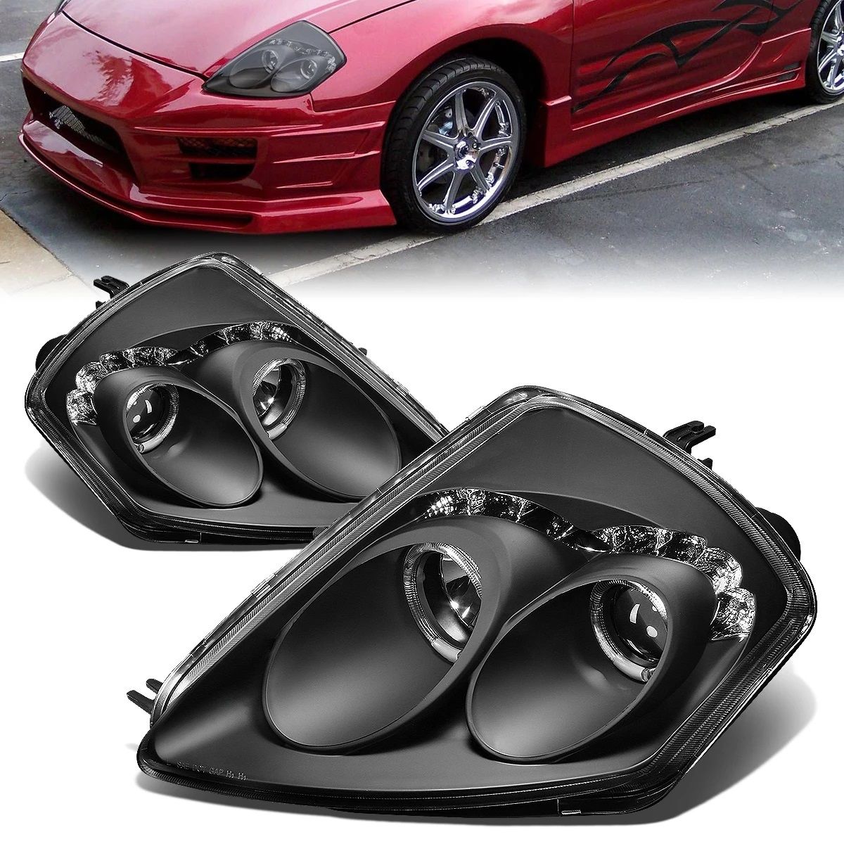 Image of SK-Import Koplamp LED Black Housing Mitsubishi Eclipse