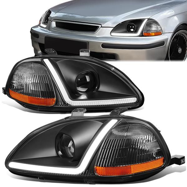 Image of SK-Import Koplamp LED Black Housing Honda Civic Pre-Facelift 1996-1998