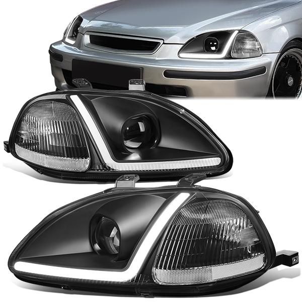 Image of SK-Import Koplamp LED Black Housing Honda Civic Pre-Facelift 1996-1998