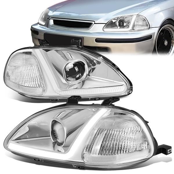 Image of SK-Import Koplamp LED Chrome Housing Honda Civic Pre-Facelift 1996-1998