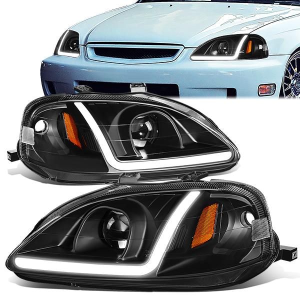 Image of SK-Import Koplamp LED Black Housing Honda Civic Facelift 1999-2001