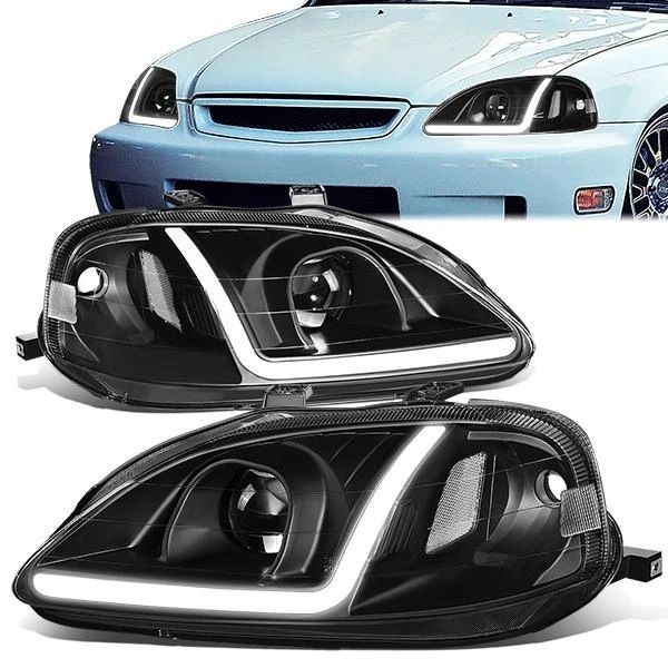 Image of SK-Import Koplamp LED Black Housing Honda Civic Facelift 1999-2001