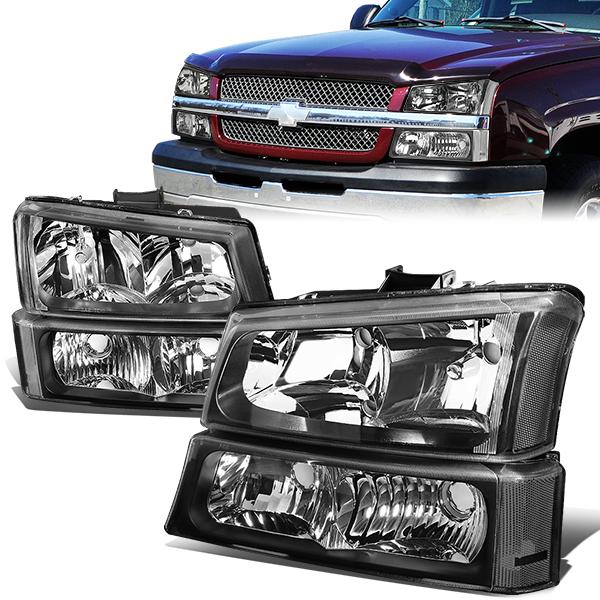 Image of SK-Import Koplampen Black Housing Heldere Lens Chevrolet Avalanche,Silverado