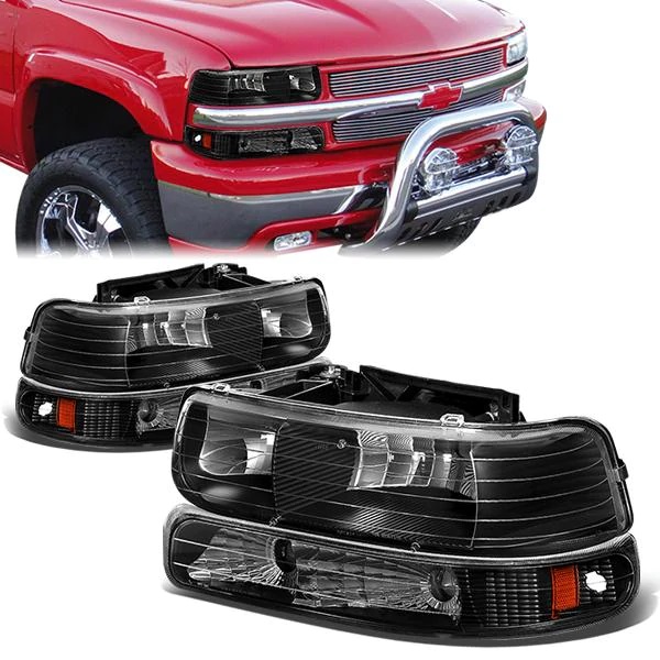 Image of SK-Import Koplampen Amber Corner Black Housing Chevrolet Silverado,Suburban,Tahoe