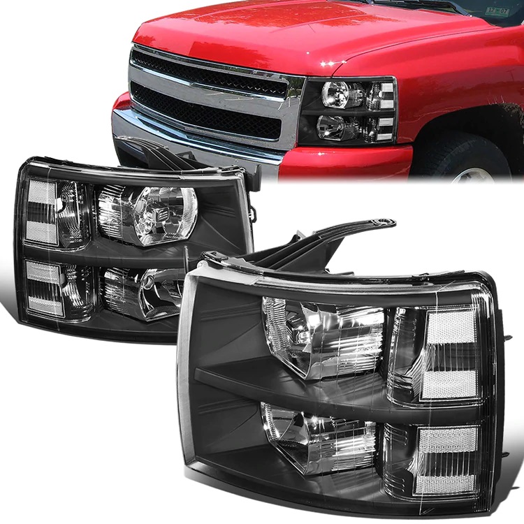 Image of SK-Import Koplampen Black Housing Heldere Lens Chevrolet Silverado