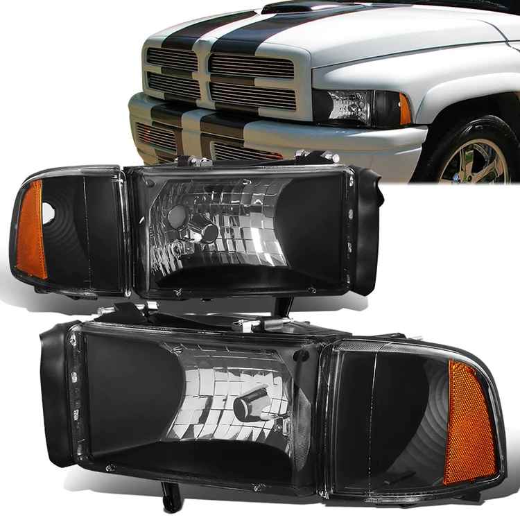 Image of SK-Import Koplampen Amber Corner Black Housing Dodge Ram