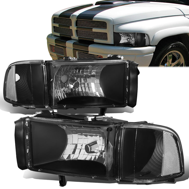 Image of SK-Import Koplampen Factory Style Black Housing Heldere Lens Dodge Ram