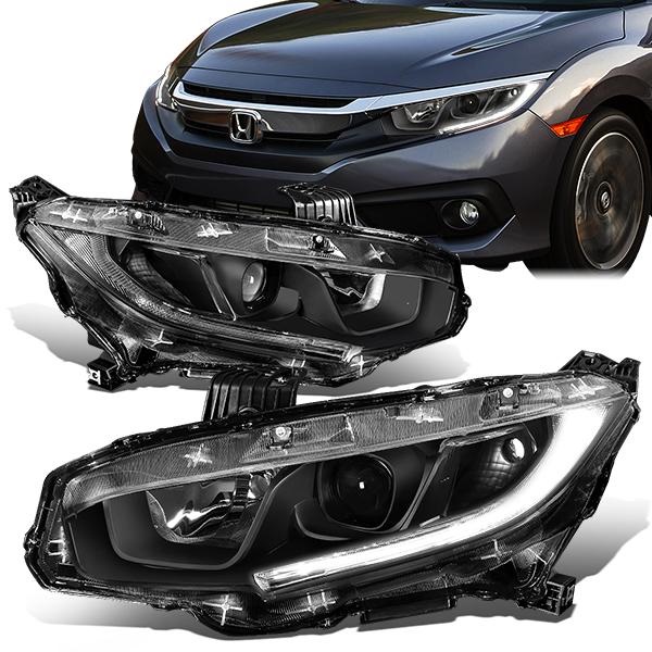 Image of SK-Import Koplampen LED Black Housing Honda Civic