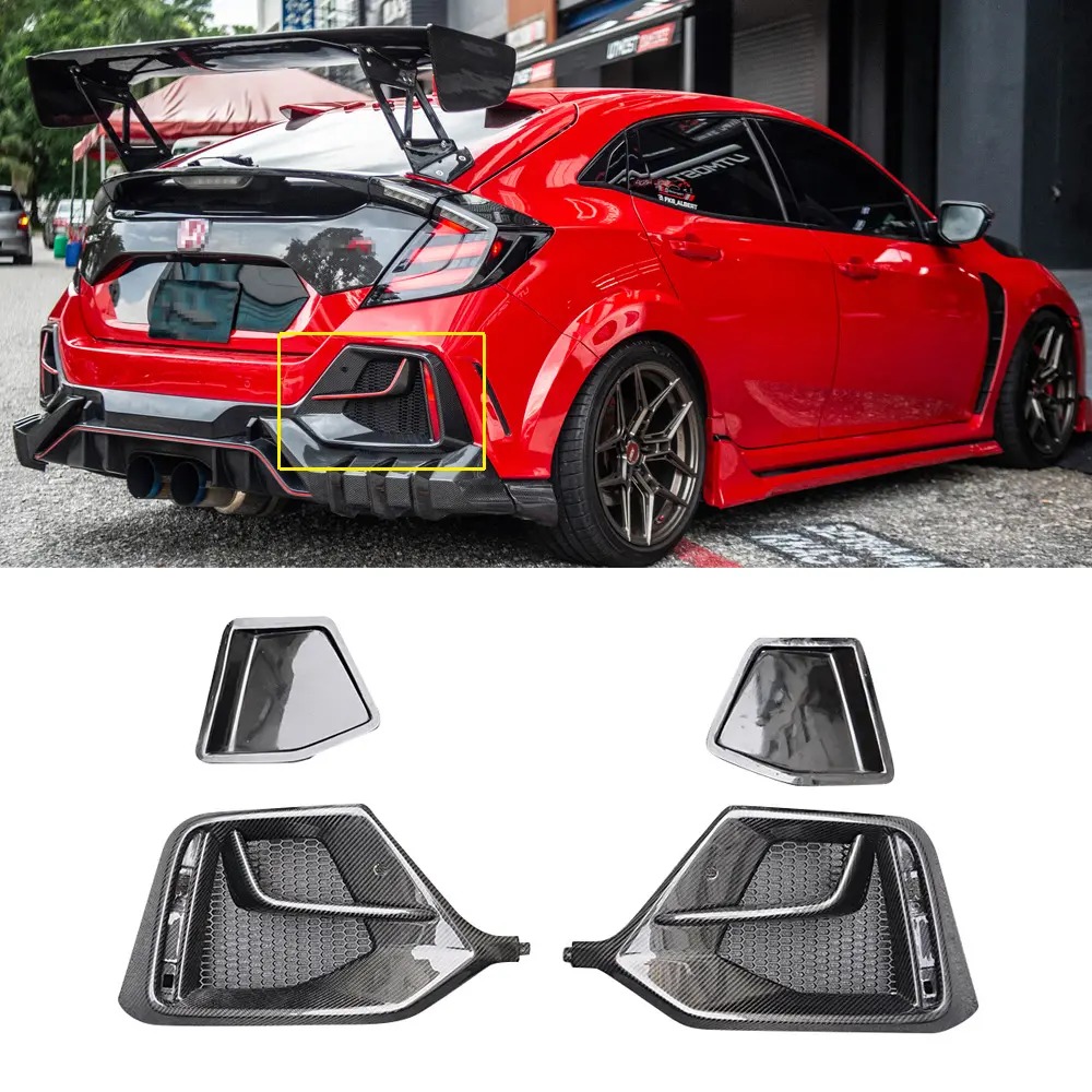 Image of CarbonWorks Achter Mistlampen Covers Carbon Honda Civic