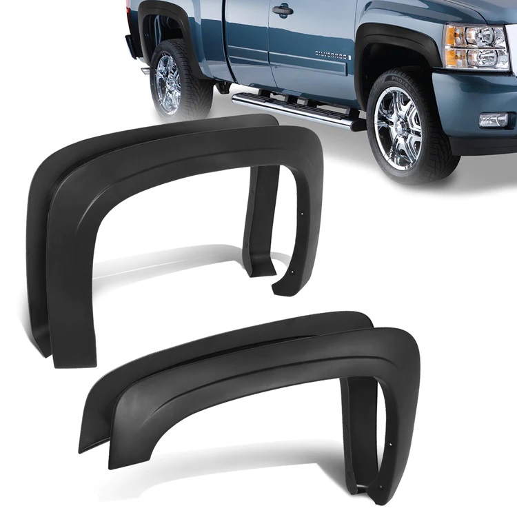 Image of ABS Dynamics Voor en Achter Scherm Verbreders ABS Plastic Chevrolet Silverado
