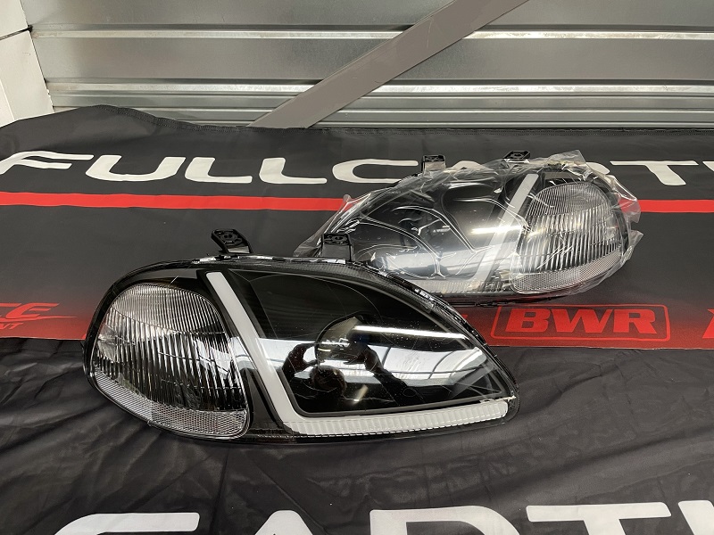 Image of SK-Import Koplamp LED Black Housing Helder Glas Honda Civic Pre Facelift