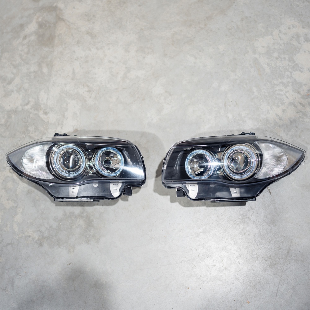Image of DEPO Koplampen Second Chance Angel Eyes Black Housing BMW 1 Serie LCI