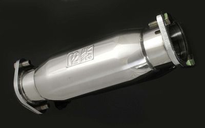 Image of M2 Motorsport Gedempte Decat Gepolijst 76mm Roestvrij Staal Mitsubishi Lancer Evolution