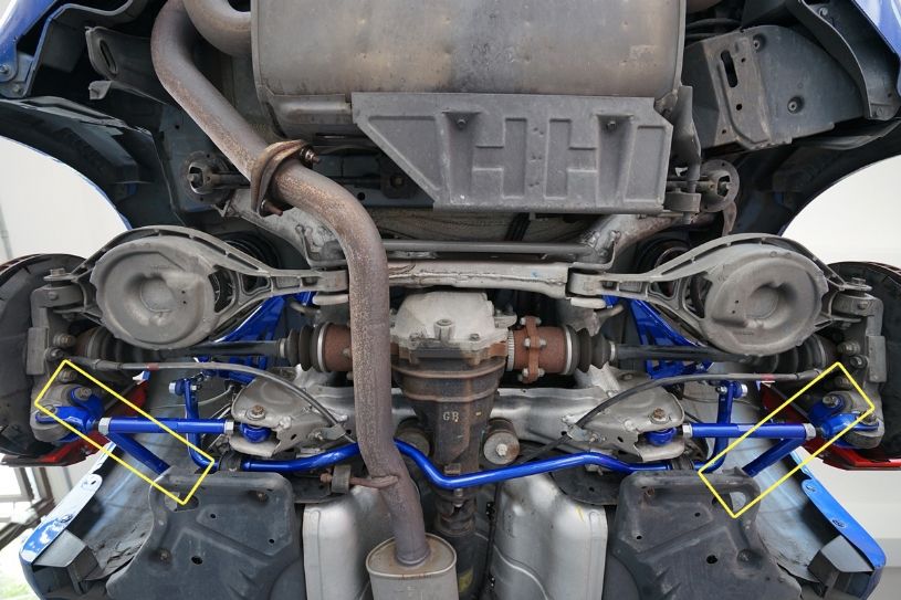 Image of M2 Motorsport Achter Tractie Stangen Adjustable Zwart Staal Nissan 350Z