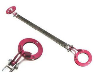 Image of M2 Motorsport Achter Veerpootbrug Gepolijst - Rood Aluminium Subaru Impreza
