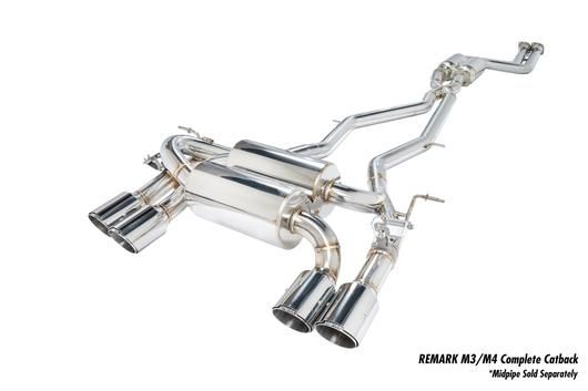 Image of Remark Cat-back Uitlaatsysteem Gepolijst 88mm Roestvrij Staal BMW 3-serie,4-serie
