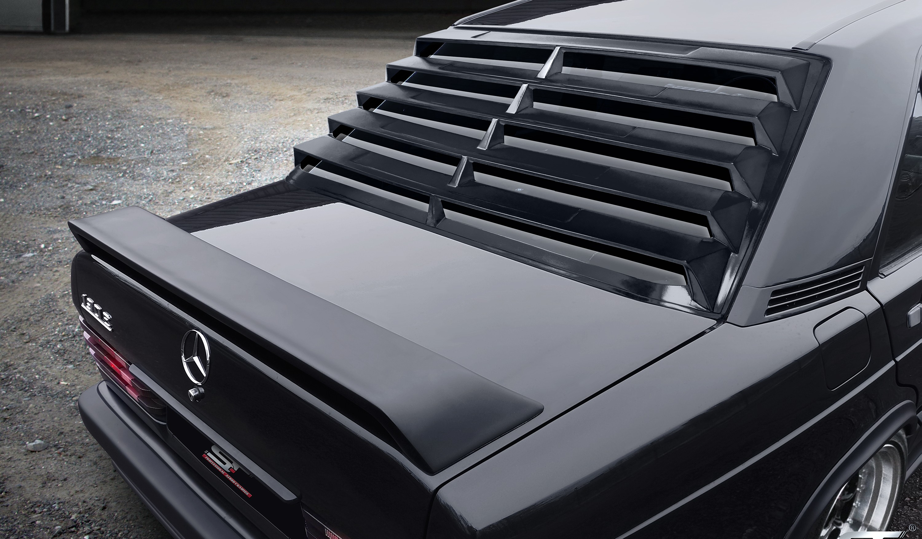 Image of ABS Dynamics Window Louvers Zwart ABS Plastic Mercedes 190