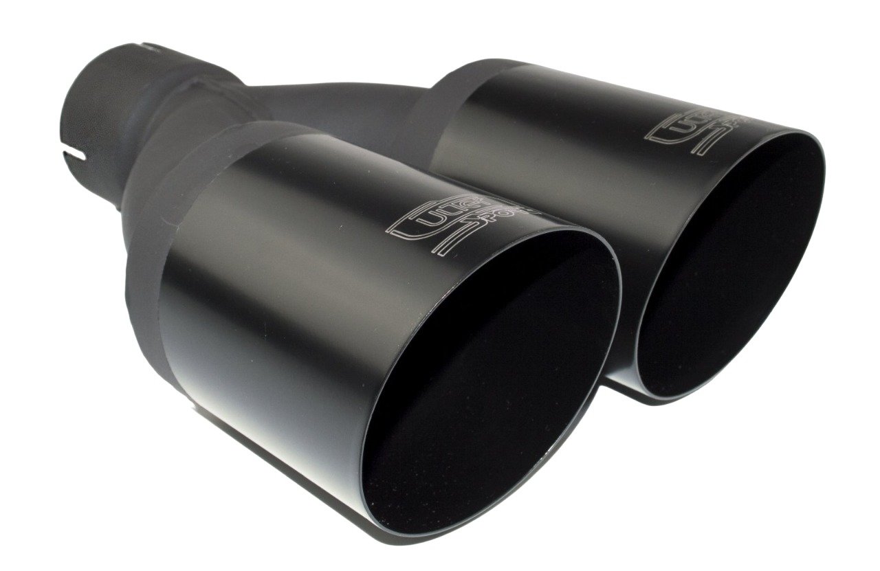 Image of Ulter Sport Uitlaat Sierstuk Dual Tip Zwart Roestvrij Staal