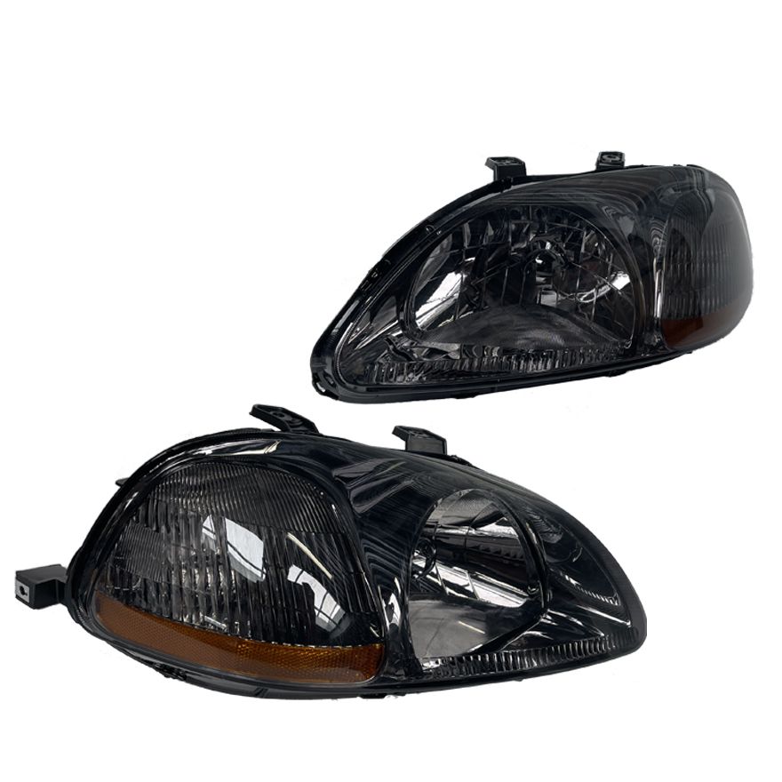 Image of SK-Import Koplampen JDM Style Amber Corner Chrome Housing Smoke Glas Honda Civic Pre-Facelift 1996-1998