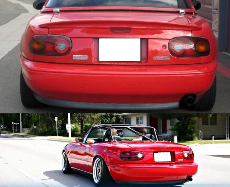 Image of PU Design Achter Bumper Lip R Style Zwart Polyurethane Mazda MX-5
