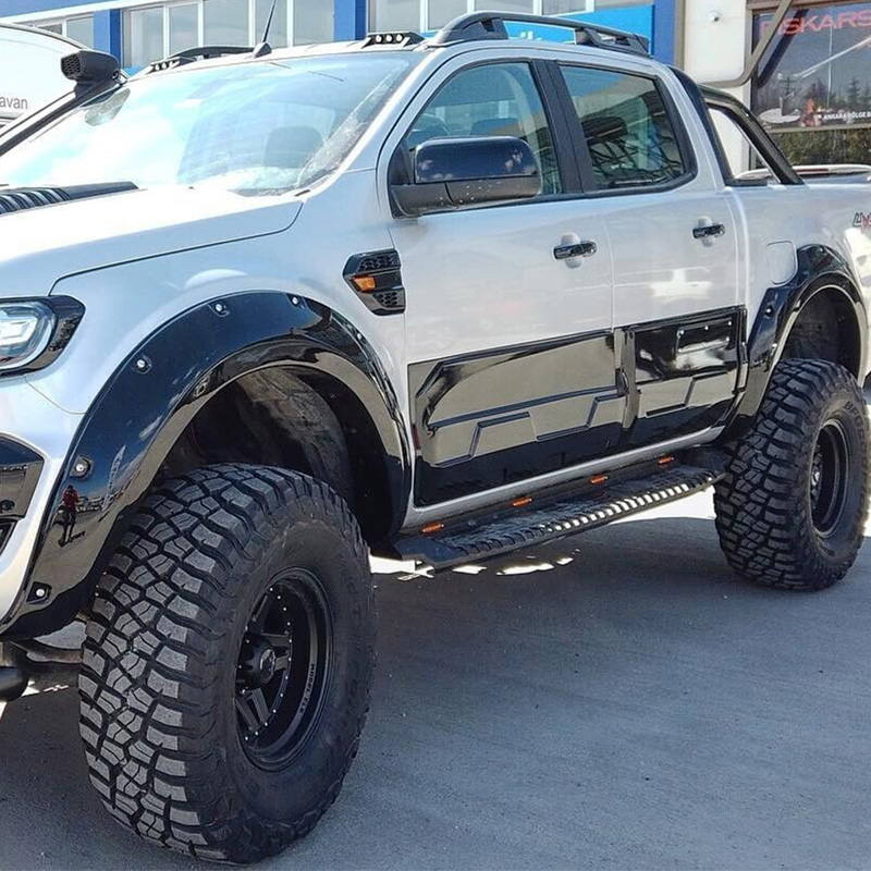 Image of Oneway Zijpanelen Zwart ABS Plastic Ford Ranger