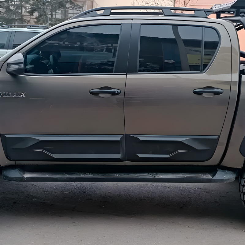 Image of Oneway Zijpanelen Zwart ABS Plastic Toyota Hilux