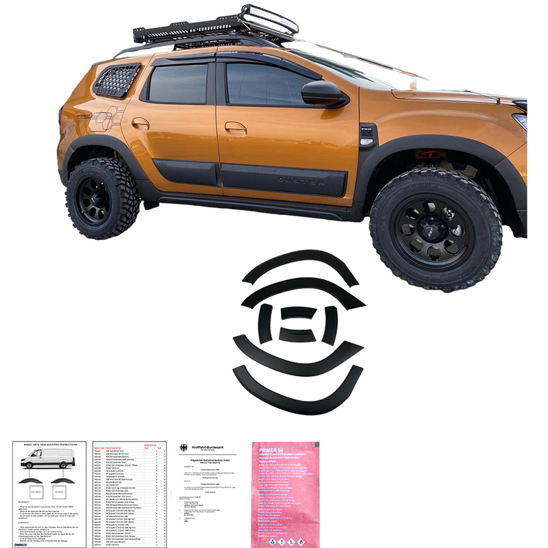 Image of Oneway Exterieurkit Zwart ABS Plastic Dacia Duster