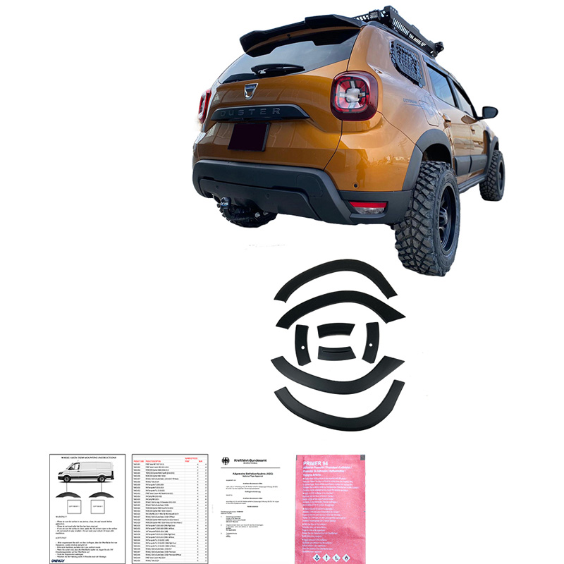 Image of Oneway Exterieurkit Zwart ABS Plastic Dacia Duster