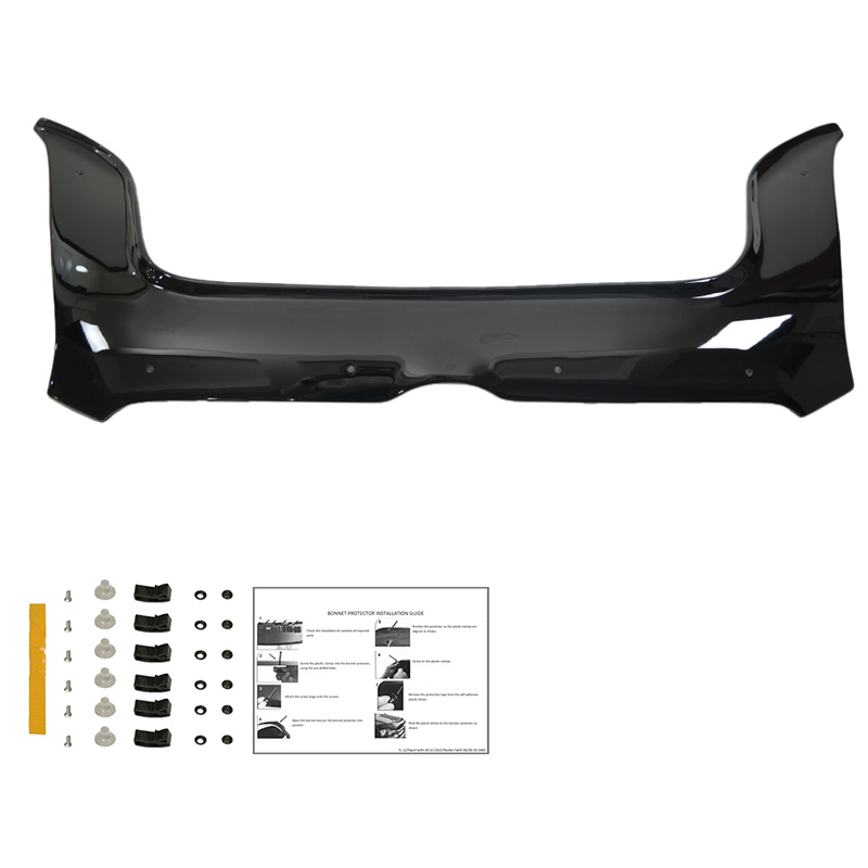 Image of Oneway Motorkap Beschermer Zwart ABS Plastic Fiat Doblo