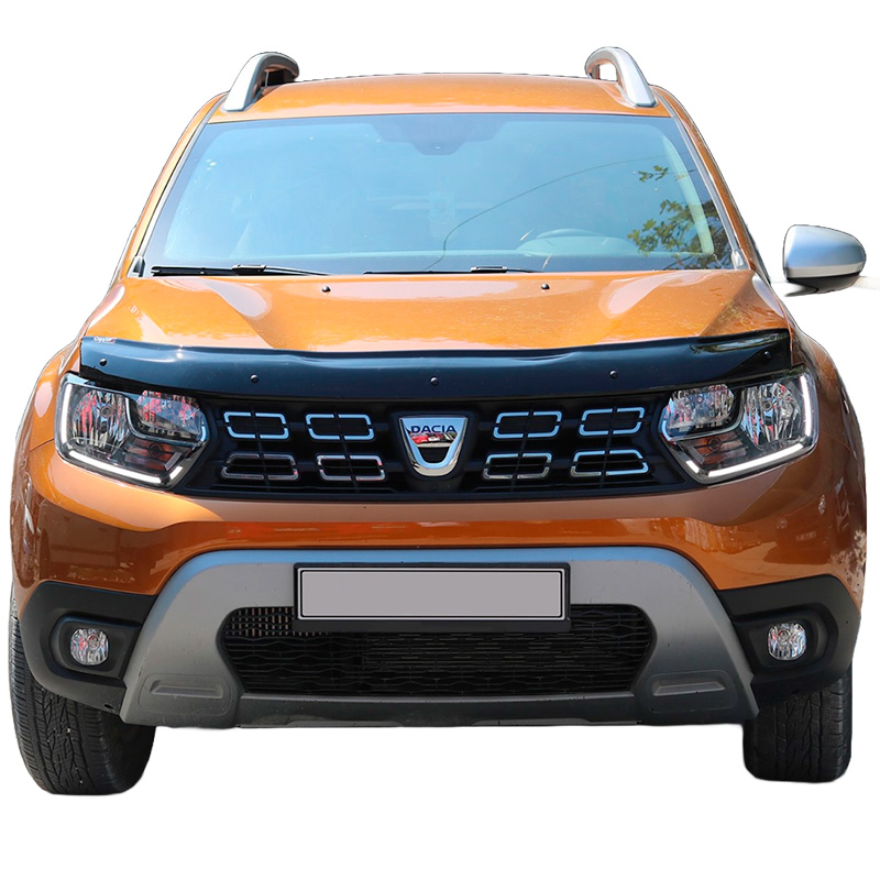 Image of Oneway Motorkap Beschermer Zwart ABS Plastic Dacia Duster