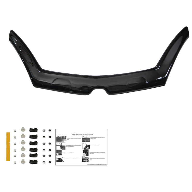 Image of Oneway Motorkap Beschermer Zwart ABS Plastic Renault Kangoo Facelift
