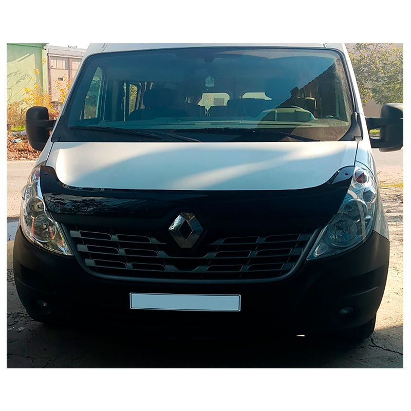 Image of Oneway Motorkap Beschermer Zwart ABS Plastic Renault Master Facelift