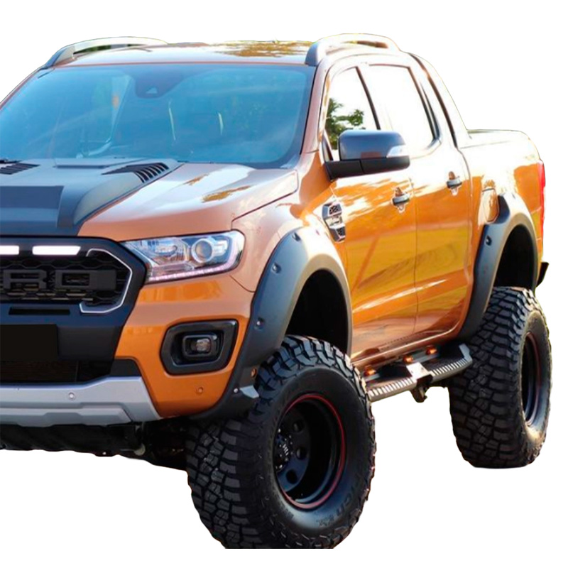 Image of Oneway Voor en Achter Scherm Verbreders Zwart ABS Plastic Ford Ranger