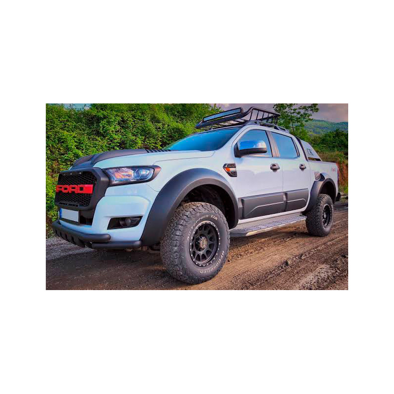 Image of Oneway Voor en Achter Scherm Verbreders Zwart ABS Plastic Ford Ranger
