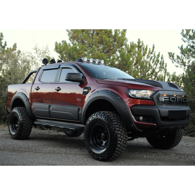 Image of Oneway Voor en Achter Scherm Verbreders Zwart ABS Plastic Ford Ranger