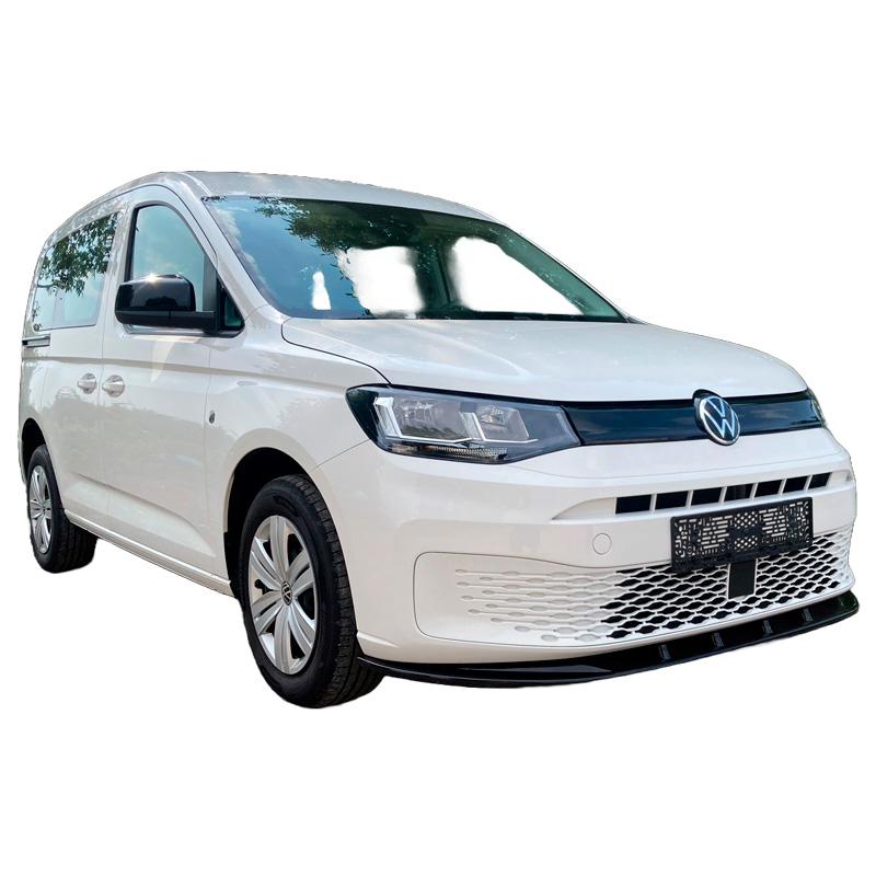 Image of Oneway Voor Bumper Lip Zwart ABS Plastic Volkswagen Caddy
