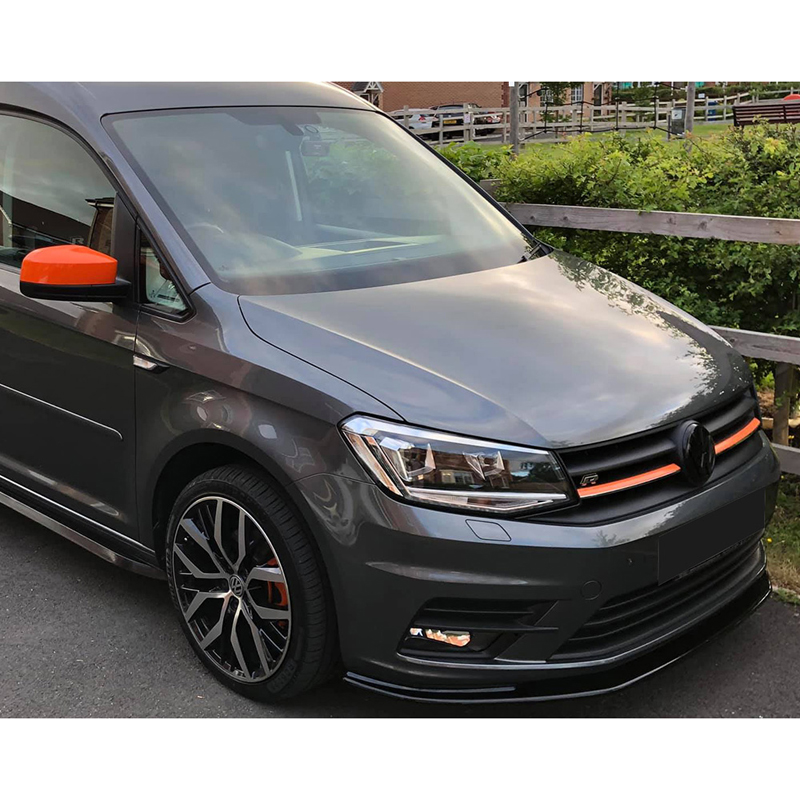 Image of Oneway Voor Bumper Lip Zwart ABS Plastic Volkswagen Caddy