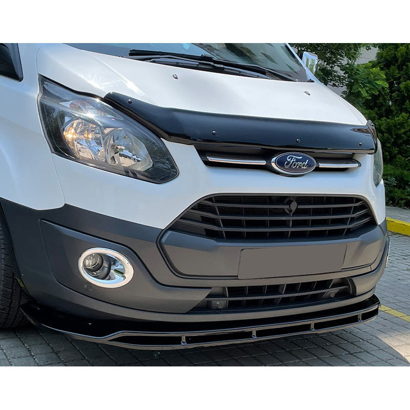Image of Oneway Voor Bumper Lip Zwart ABS Plastic Ford Transit Custom