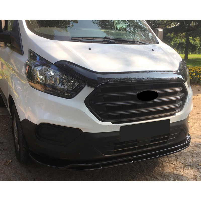 Image of Oneway Voor Bumper Lip Zwart ABS Plastic Ford Transit Custom Facelift