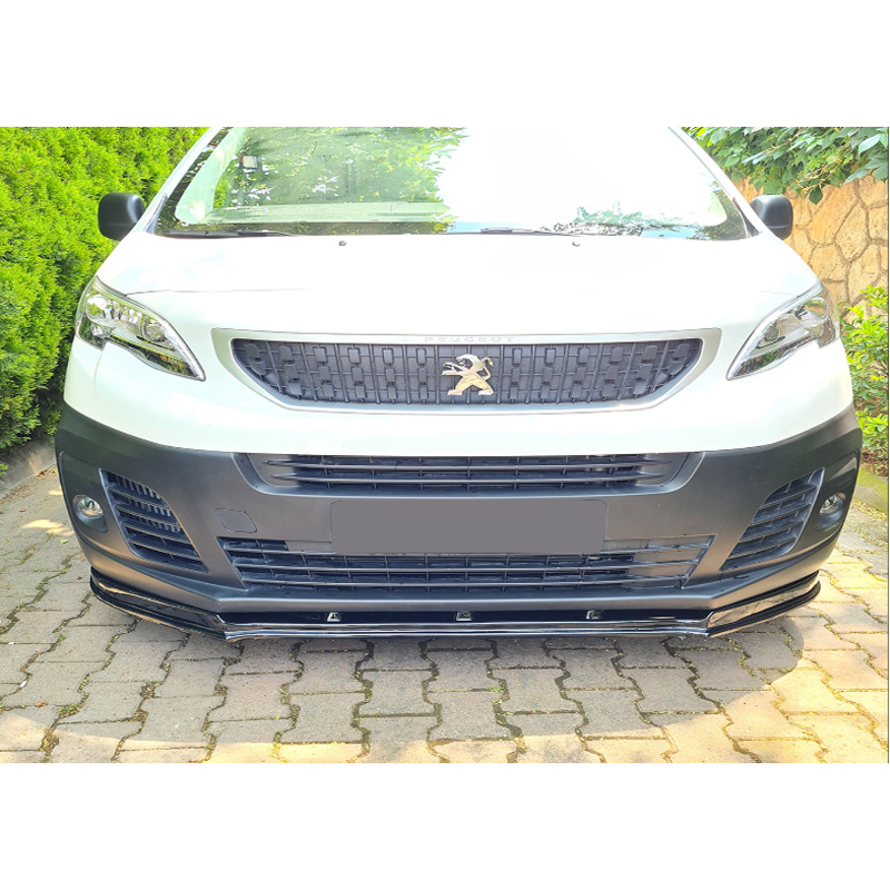 Image of Oneway Voor Bumper Lip Zwart ABS Plastic Peugeot Expert