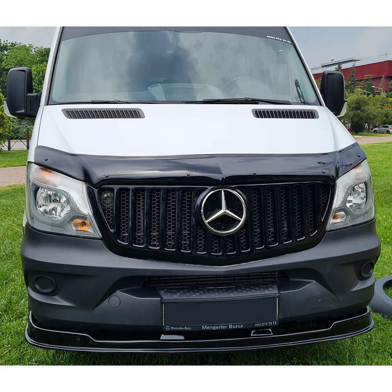 Image of Oneway Voor Bumper Lip Zwart ABS Plastic Mercedes Sprinter Facelift