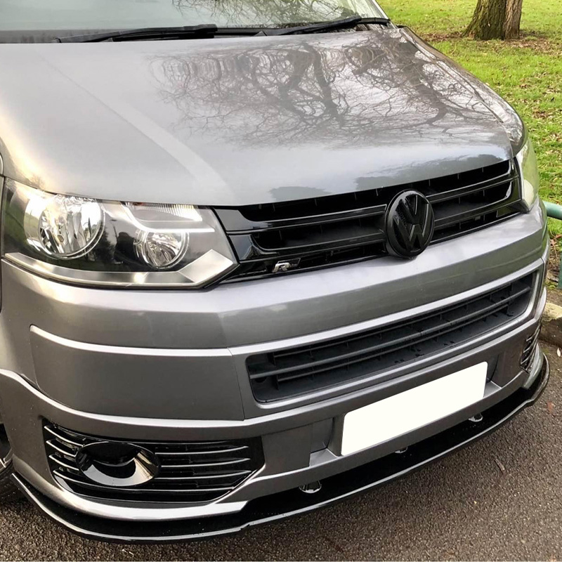 Image of Oneway Voor Bumper Lip Zwart ABS Plastic Volkswagen Transporter