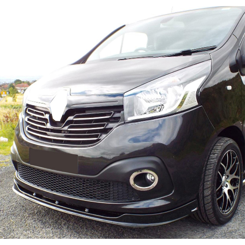Image of Oneway Voor Bumper Lip Zwart ABS Plastic Renault Trafic