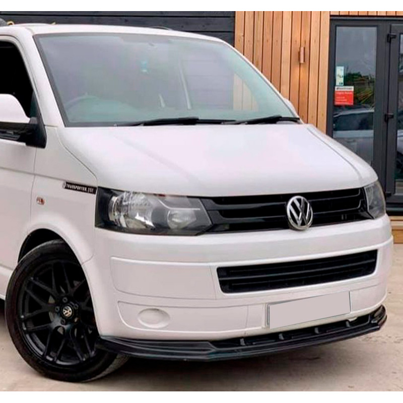 Image of Oneway Voor Bumper Lip Zwart ABS Plastic Volkswagen Transporter