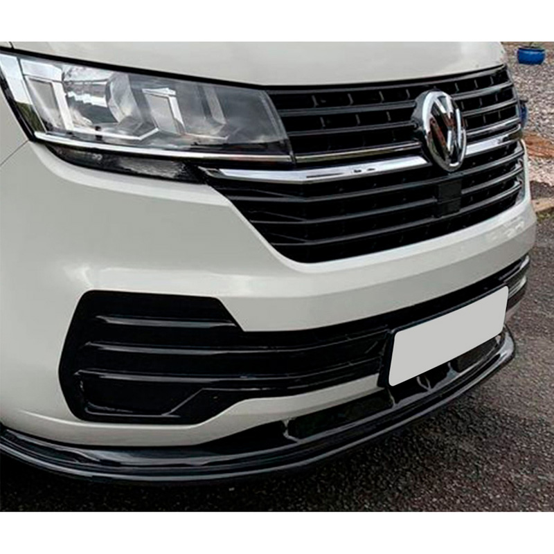 Image of Oneway Voor Bumper Lip Zwart ABS Plastic Volkswagen Transporter