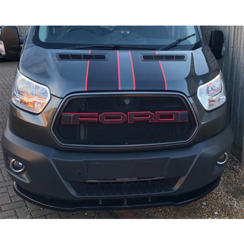 Image of Oneway Voor Bumper Lip Zwart ABS Plastic Ford Transit