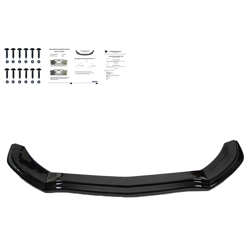 Image of Oneway Voor Bumper Lip Zwart ABS Plastic Mercedes C-Class