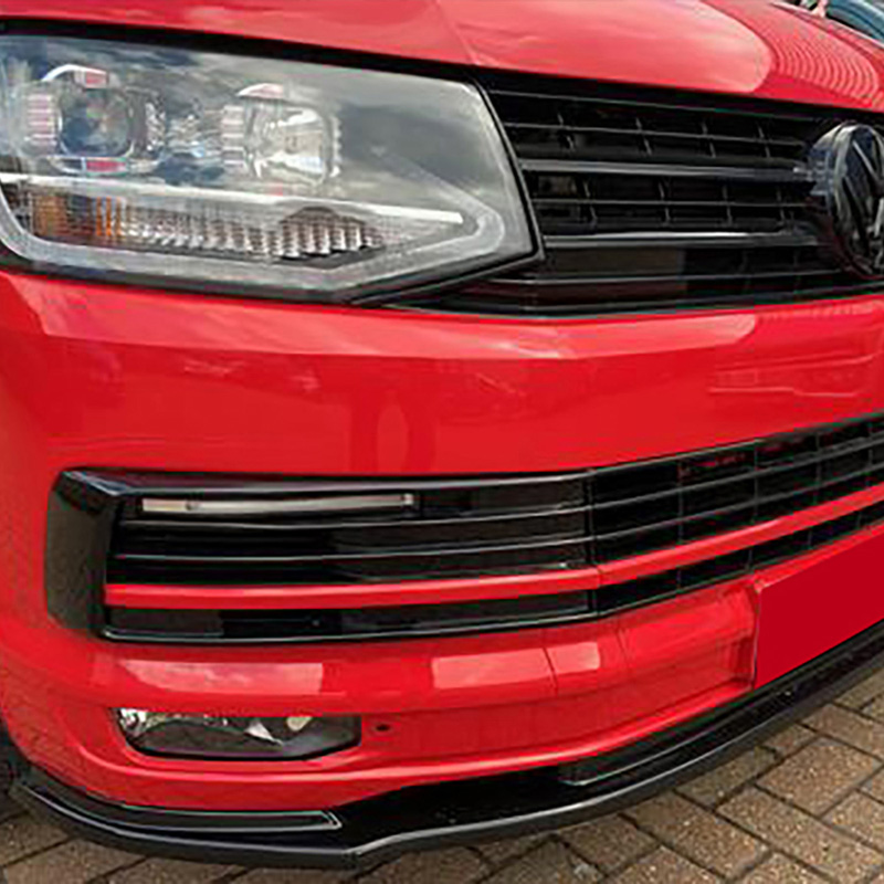 Image of Oneway Voor Bumper Lip Zwart ABS Plastic Volkswagen Transporter