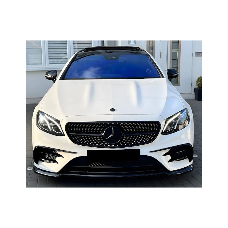 Image of Oneway Voor Bumper Lip Zwart ABS Plastic Mercedes E-Class