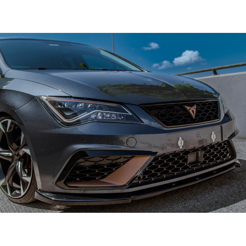 Image of Oneway Voor Bumper Lip Zwart ABS Plastic Seat Leon Facelift